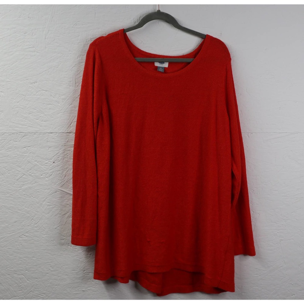 Old Navy Orange Long Sleeve Crew Neck Cross Back Sweater 2X